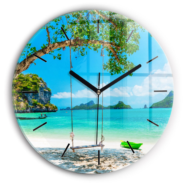 Round glass clock Sunny island Thailand