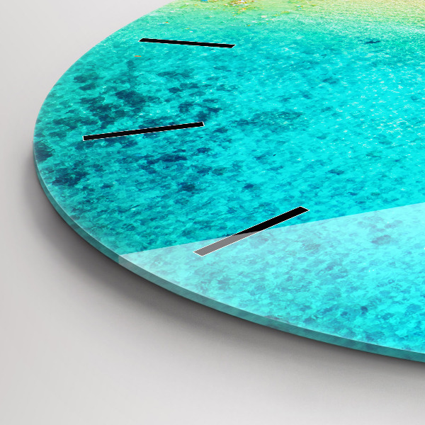 Round glass clock Tropical beach Koh Tao