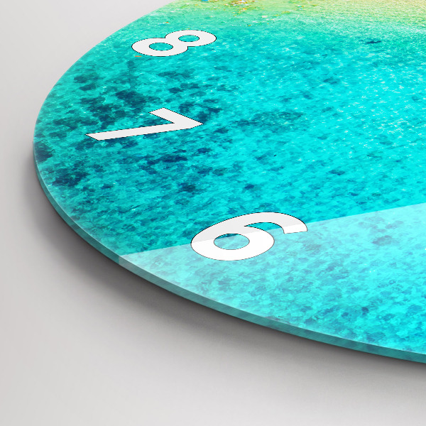 Round glass clock Tropical beach Koh Tao