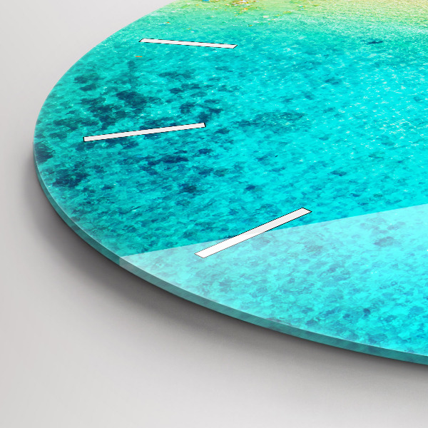 Round glass clock Tropical beach Koh Tao