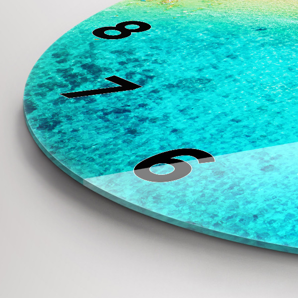 Round glass clock Tropical beach Koh Tao