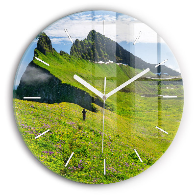 Round glass clock Hornstrandir Reserve Iceland