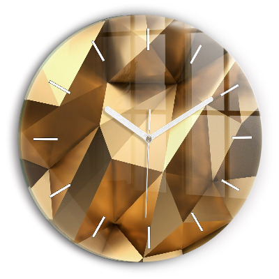 Round glass clock Geometric texture