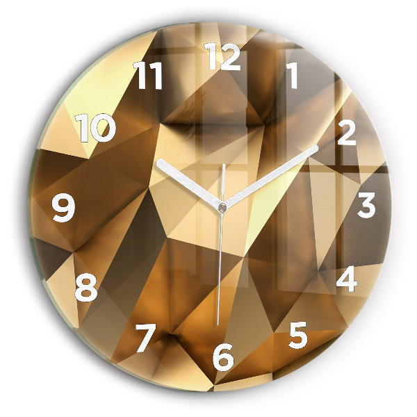 Round glass clock Geometric texture