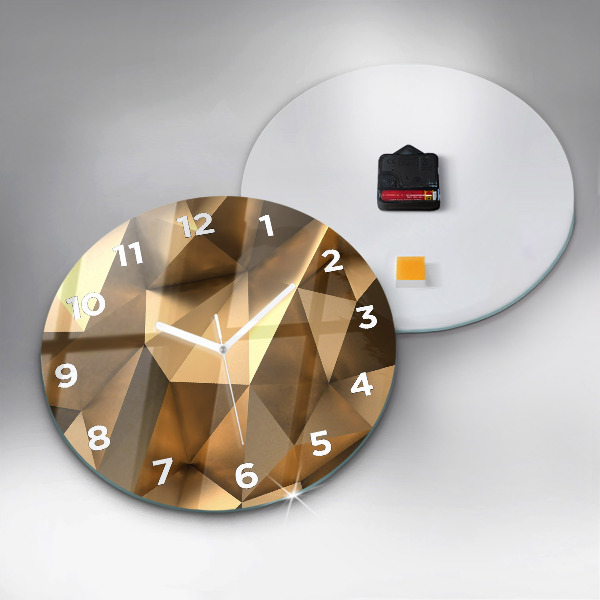 Round glass clock Geometric texture