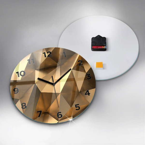 Round glass clock Geometric texture