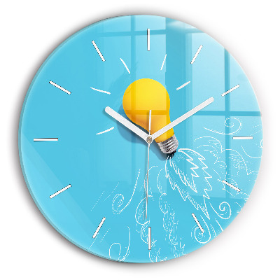 Round glass clock Light bulb drawing