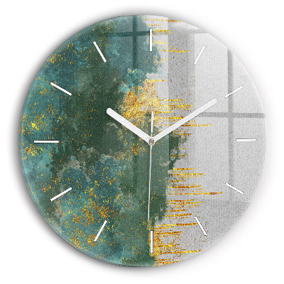 Round glass clock Decorative pattern