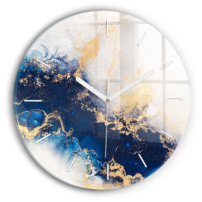 Round glass clock Marble pattern