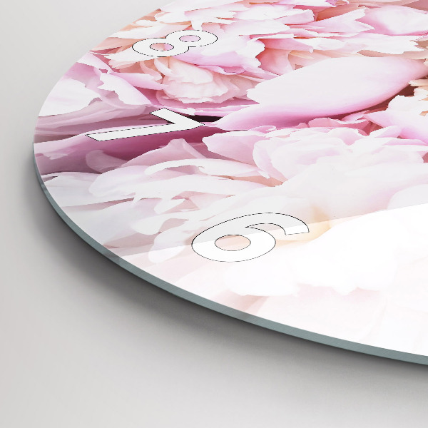 Round glass clock Decorative flowers