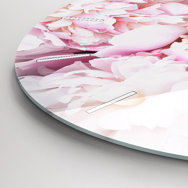 Round glass clock Decorative flowers