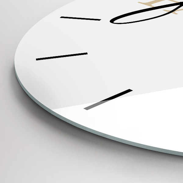 Round glass clock Family inscription