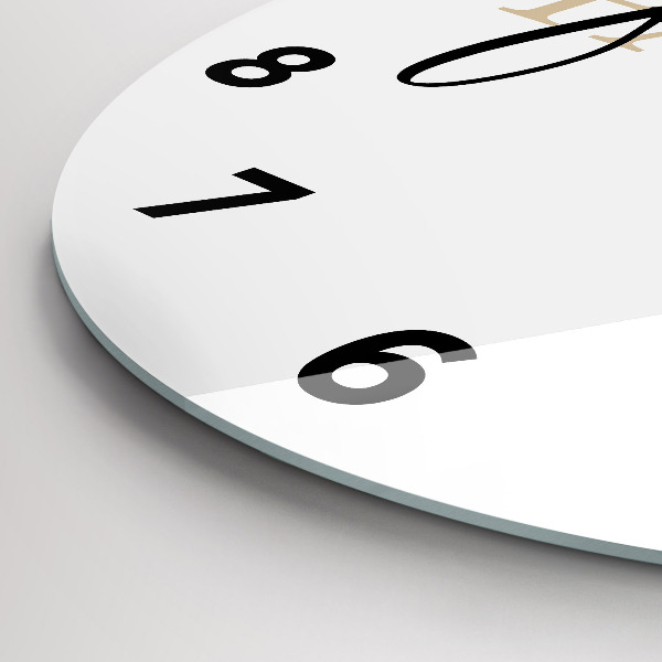 Round glass clock Family inscription