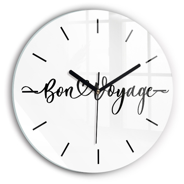 Round glass clock The inscription Bon voyage