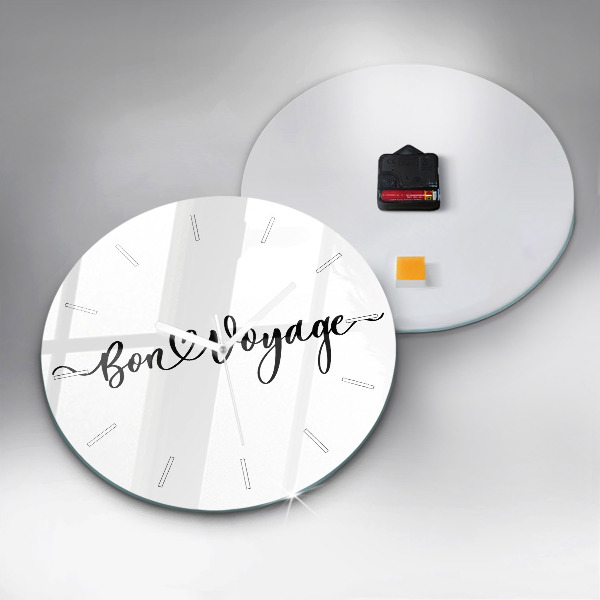 Round glass clock The inscription Bon voyage