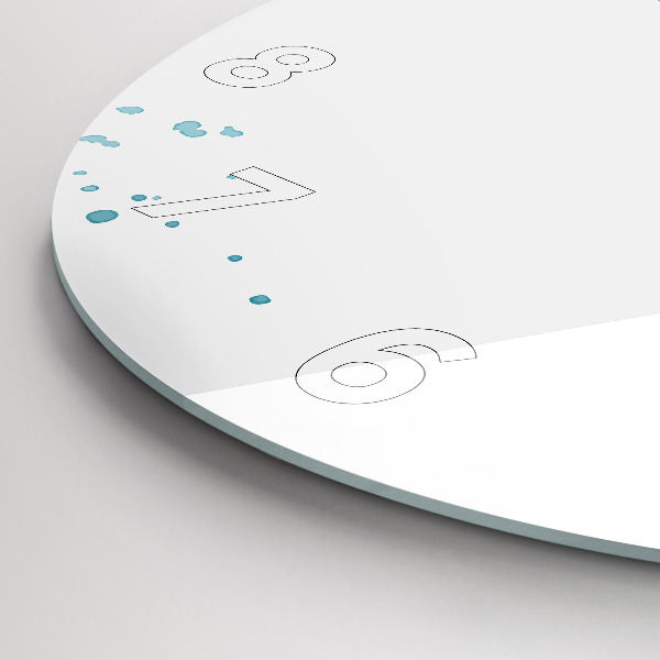 Round glass clock Brush strokes