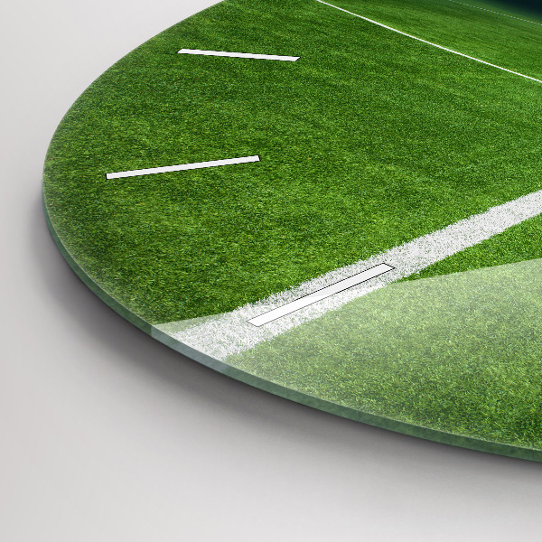Round glass clock Football pitch