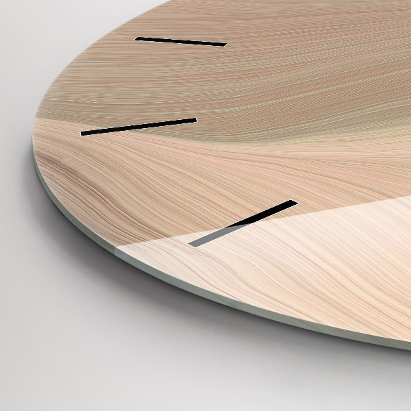 Round glass clock Wave abstraction