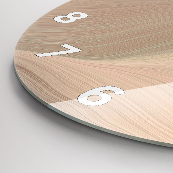 Round glass clock Wave abstraction