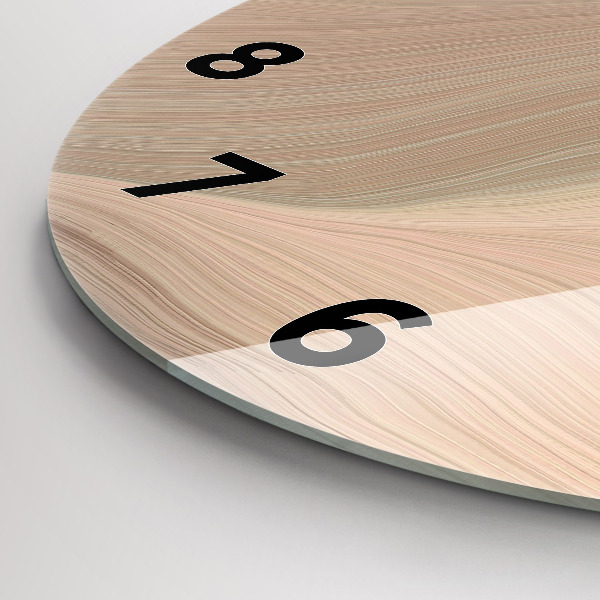 Round glass clock Wave abstraction