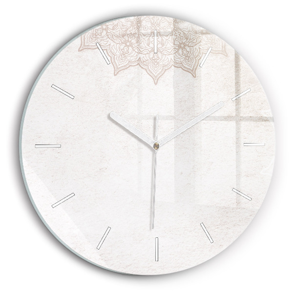 Round glass clock Decorative pattern