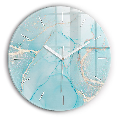 Round glass clock Decorative marble