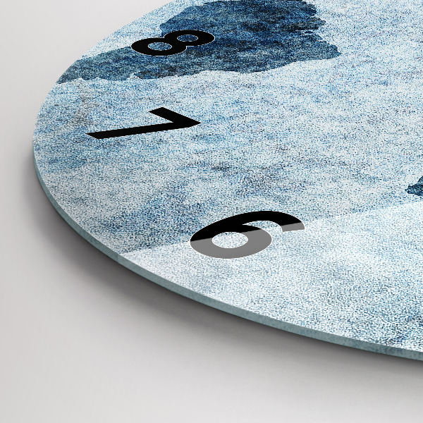 Round glass clock Painted world map