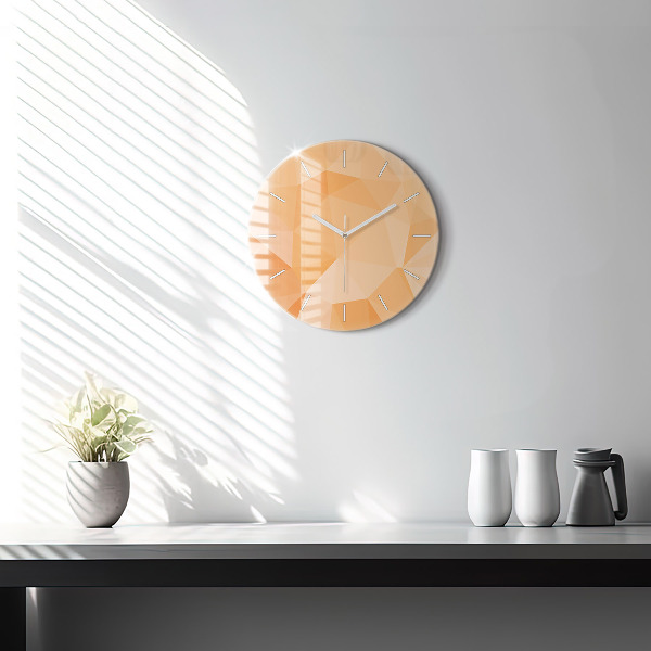 Round glass clock Abstraction triangles