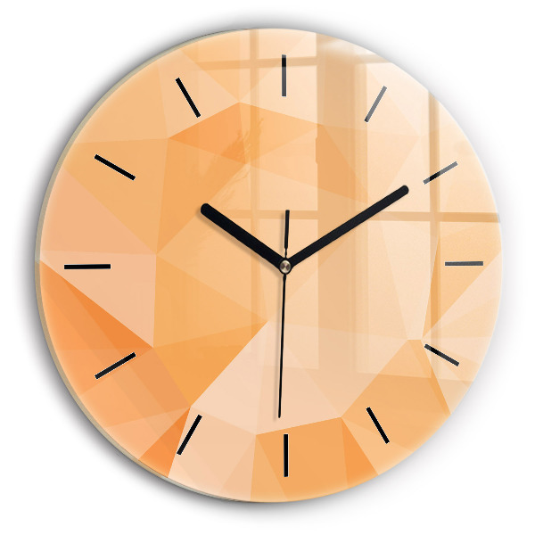 Round glass clock Abstraction triangles