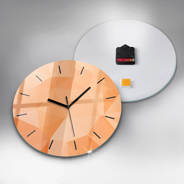 Round glass clock Abstraction triangles