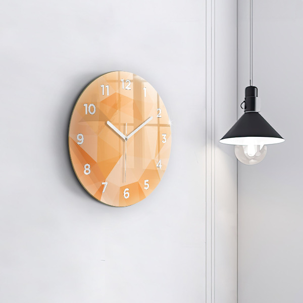 Round glass clock Abstraction triangles