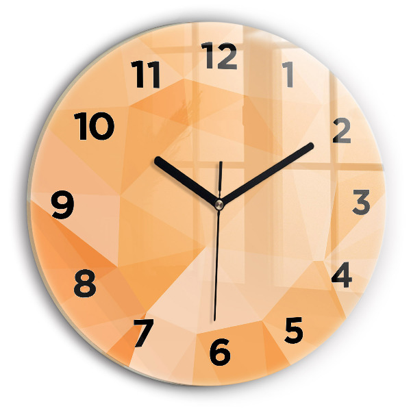 Round glass clock Abstraction triangles