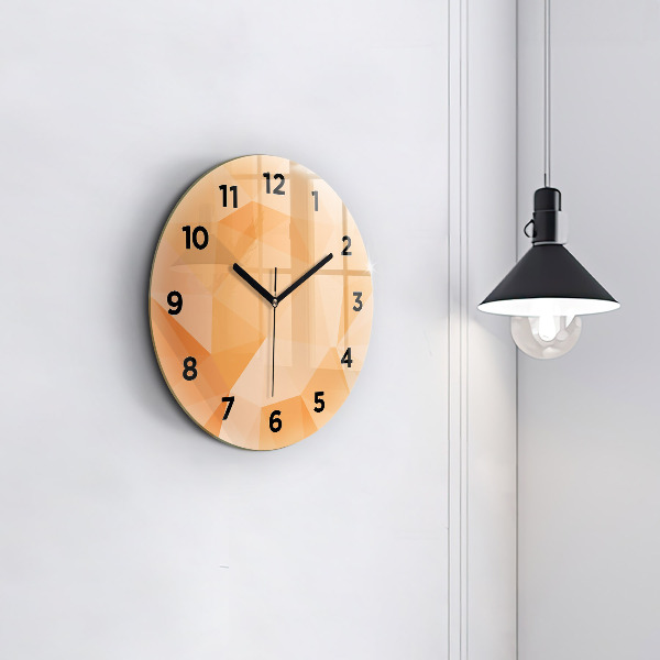 Round glass clock Abstraction triangles