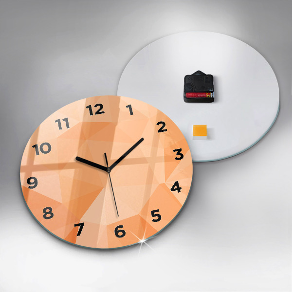 Round glass clock Abstraction triangles