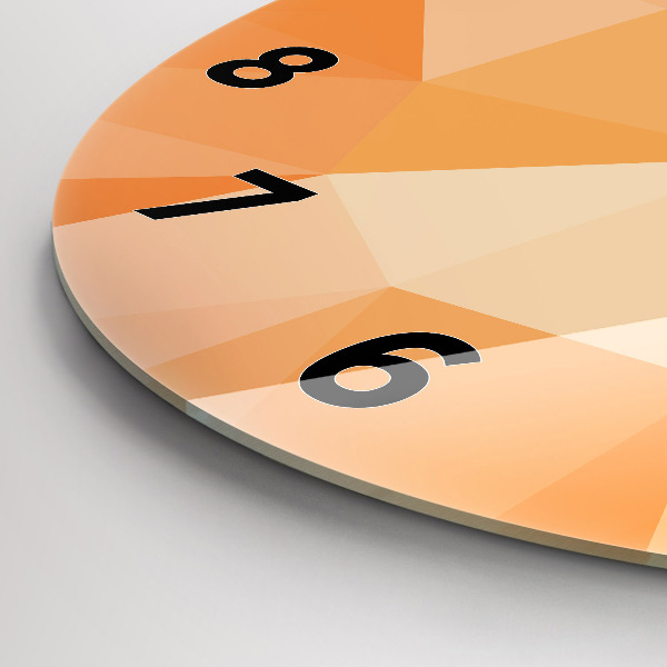 Round glass clock Abstraction triangles