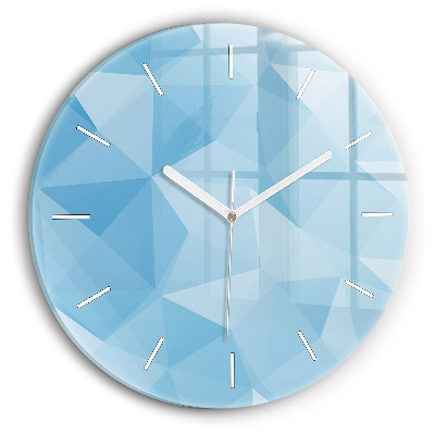 Round glass clock Triangles abstract