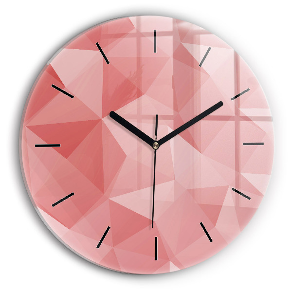Round glass clock Triangles abstract
