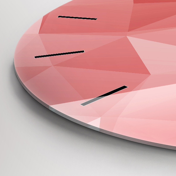 Round glass clock Triangles abstract
