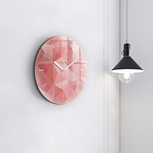 Round glass clock Triangles abstract