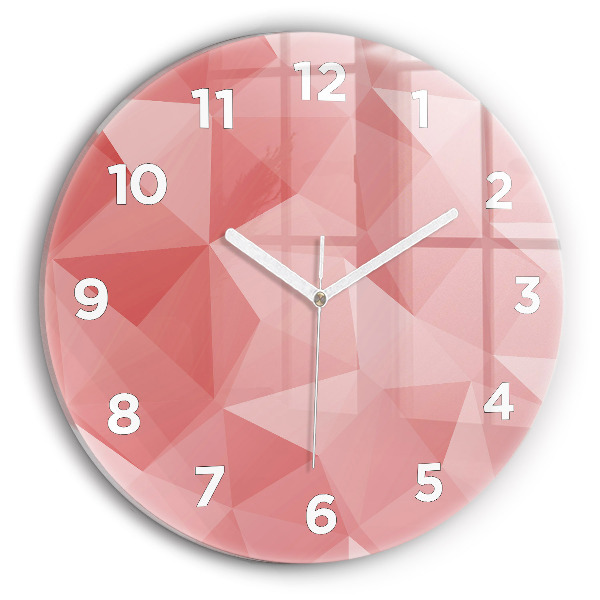 Round glass clock Triangles abstract
