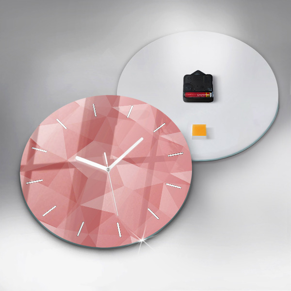 Round glass clock Triangles abstract