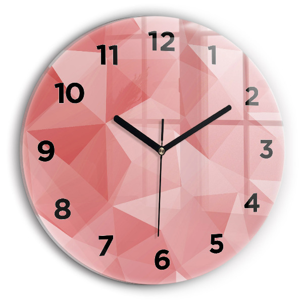 Round glass clock Triangles abstract