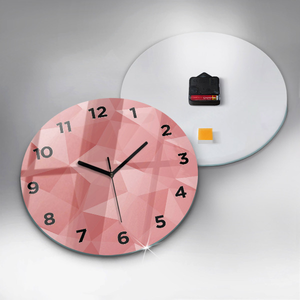 Round glass clock Triangles abstract