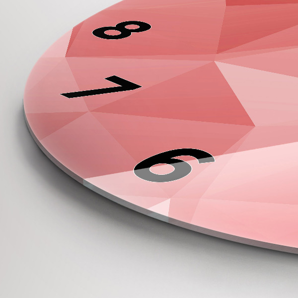 Round glass clock Triangles abstract