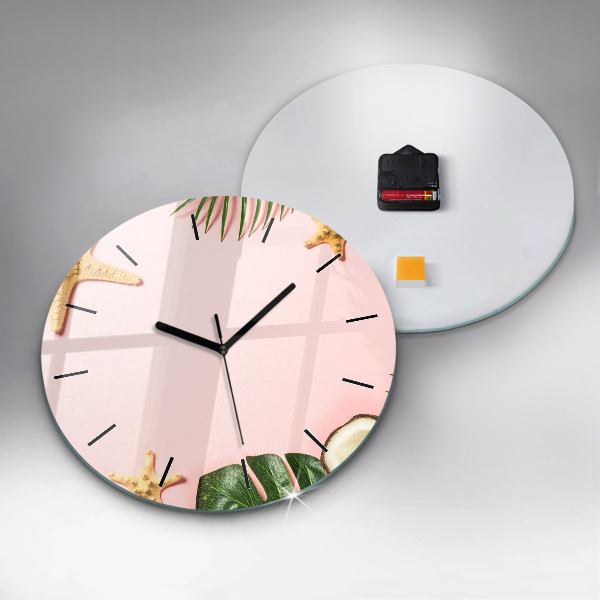 Round glass clock Summer mood