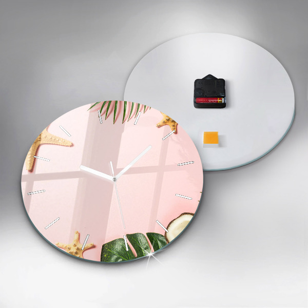 Round glass clock Summer mood
