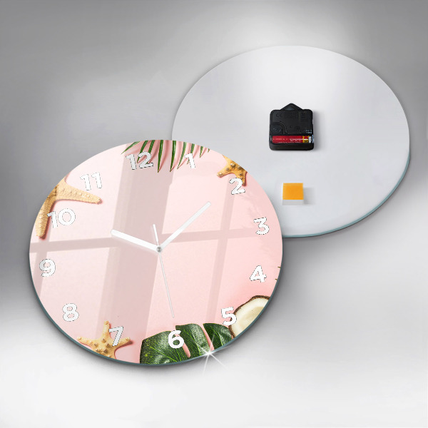 Round glass clock Summer mood