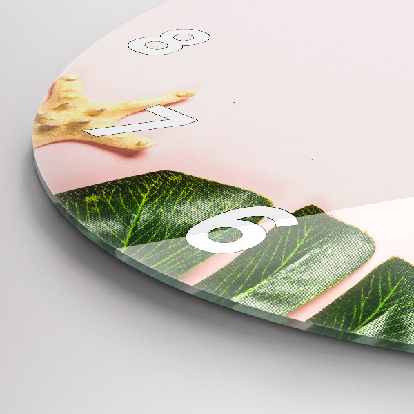 Round glass clock Summer mood