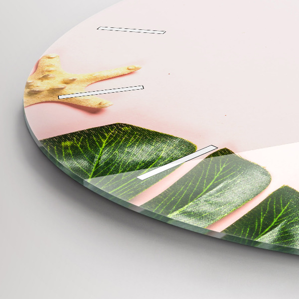 Round glass clock Summer mood