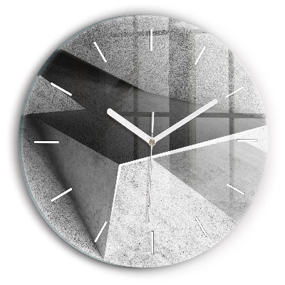 Round glass clock Abstraction triangles